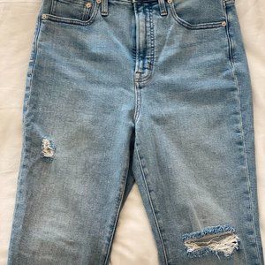 Madewell The Perfect Vintage High Rise Ripped Jeans with Raw Heam